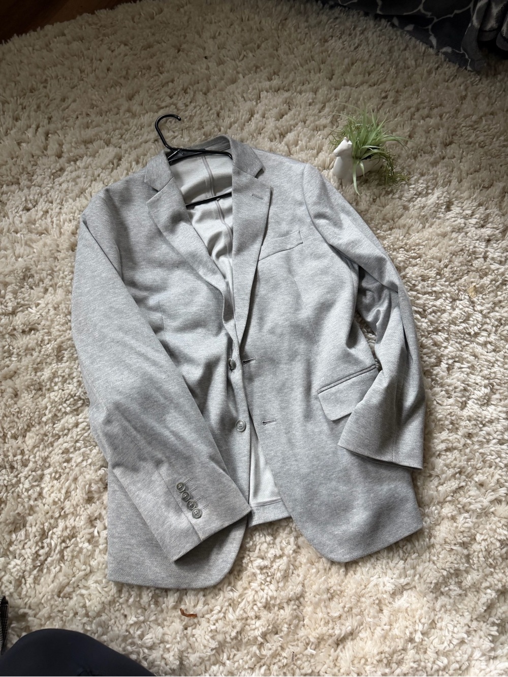 Men's Light Gray Stanford professional Knit Blazer - Classic Sport Coat - Picture 2 of 9